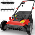 Electric Dethatcher and Scarifier 14-Inch 12 Amp with Grass Catchers | 2-in-1 Lawn Dethatcher and Aerator with 9.2