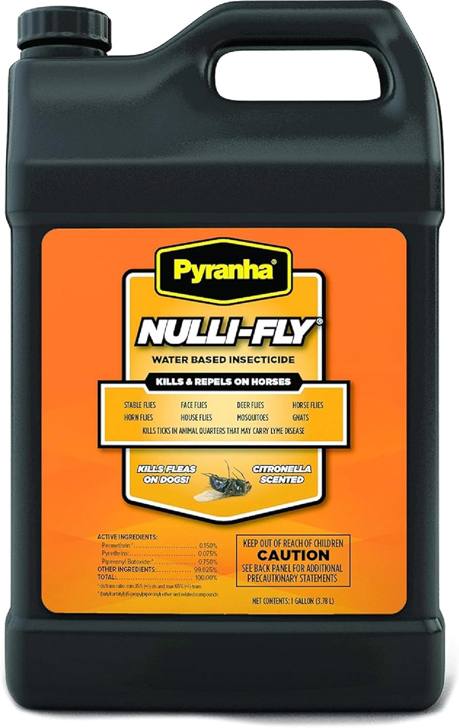 Nulli-Fly Horse Fly Spray – Water-Based Formula for Sensitive Skin, Kills and Repels Flies, Gnats, Lice, Ticks, Ready