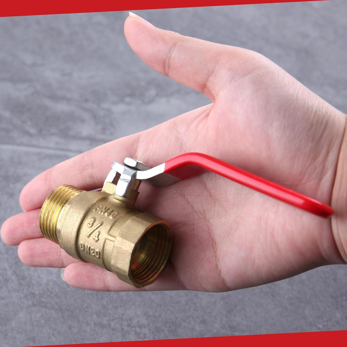 Brass Ball Valve G3/4 Inch Male x Female Thread Pipe Fitting