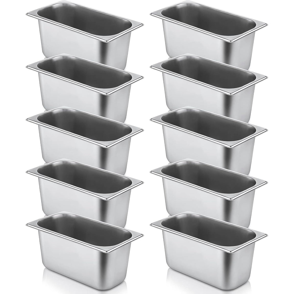 10 Pack Stainless Steel Steam Table Pans