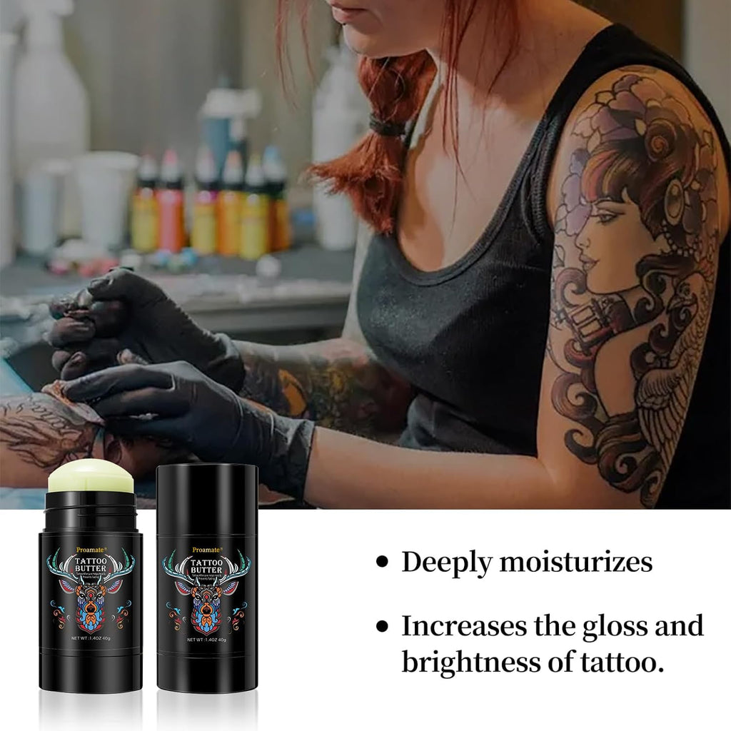 Tattoo Aftercare Butter Balm,Natural Organic Tattoo Cream Moisturizer for Old & New Tattoos Healing Brightener Color