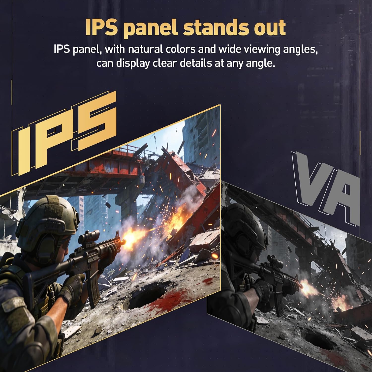 24 Inch Gaming Monitor 144Hz Full HD 1920 x 1080p IPS Ultra-Slim Display with HDMI VGA, Adaptive Sync, 99% SRGB, VESA