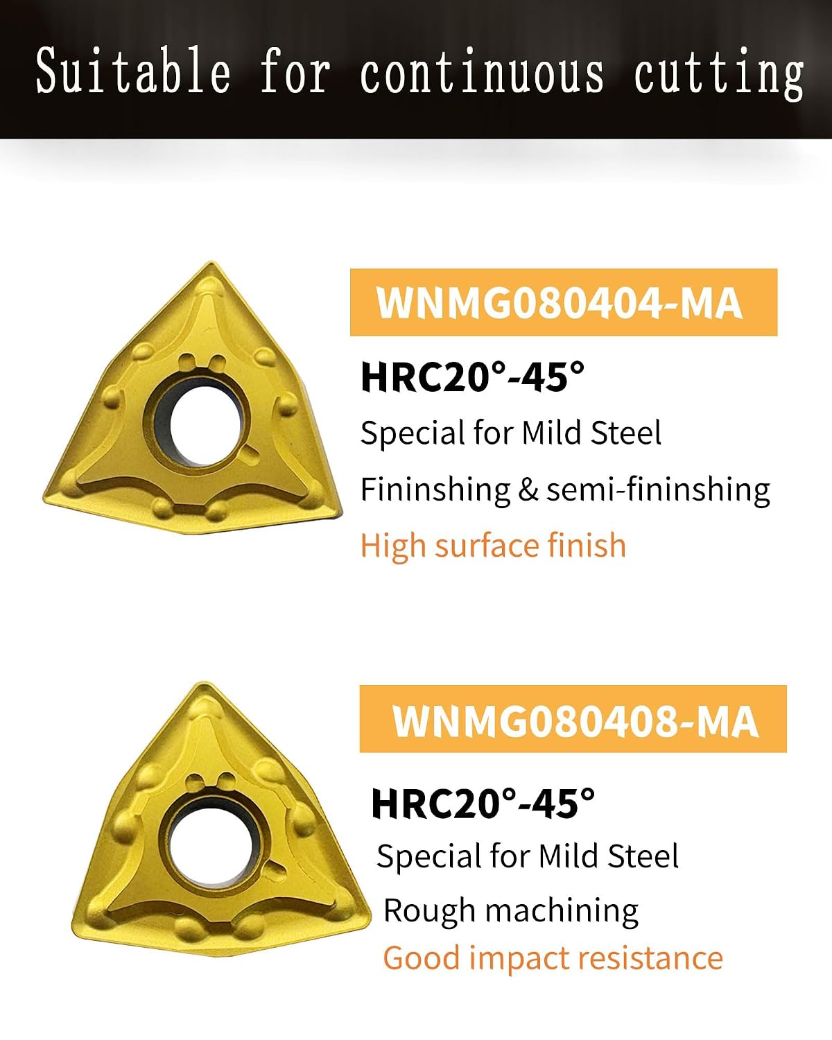 WNMG431/432 External Carbide Turning Inserts Rough Semi Finishing for Steel