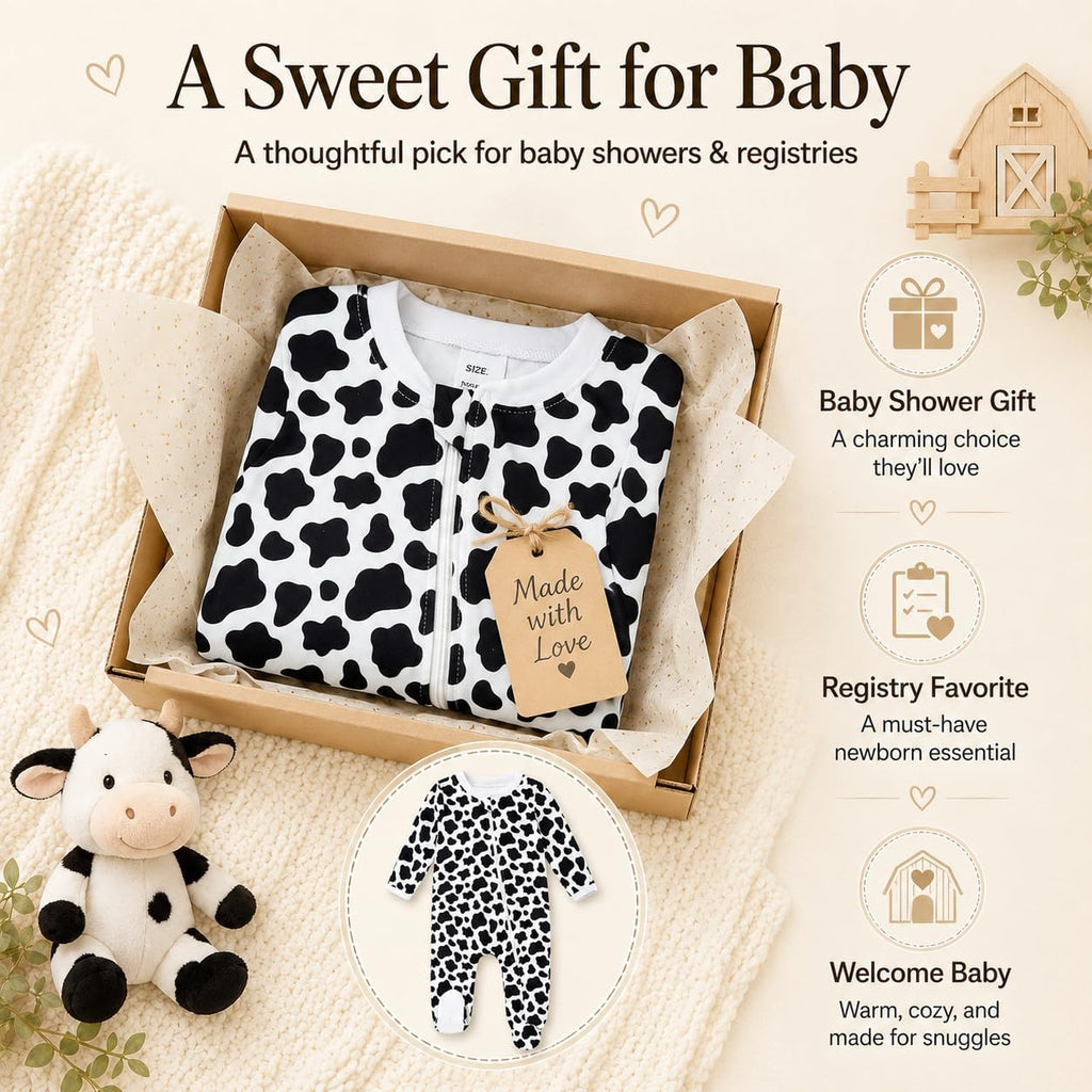 Baby Girls Boys Footed Pajamas One-Piece Sleeper Snug Fit Sleep and Play Zip Front Footie Romper 0-12 Month