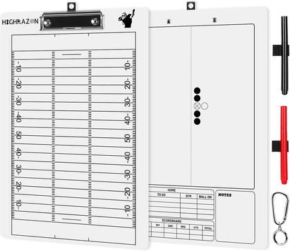 Football Coaches Clipboard, White Double-Sided Dry Erase Coach Clipboard, Football Whiteboard for Coaches, Lineup