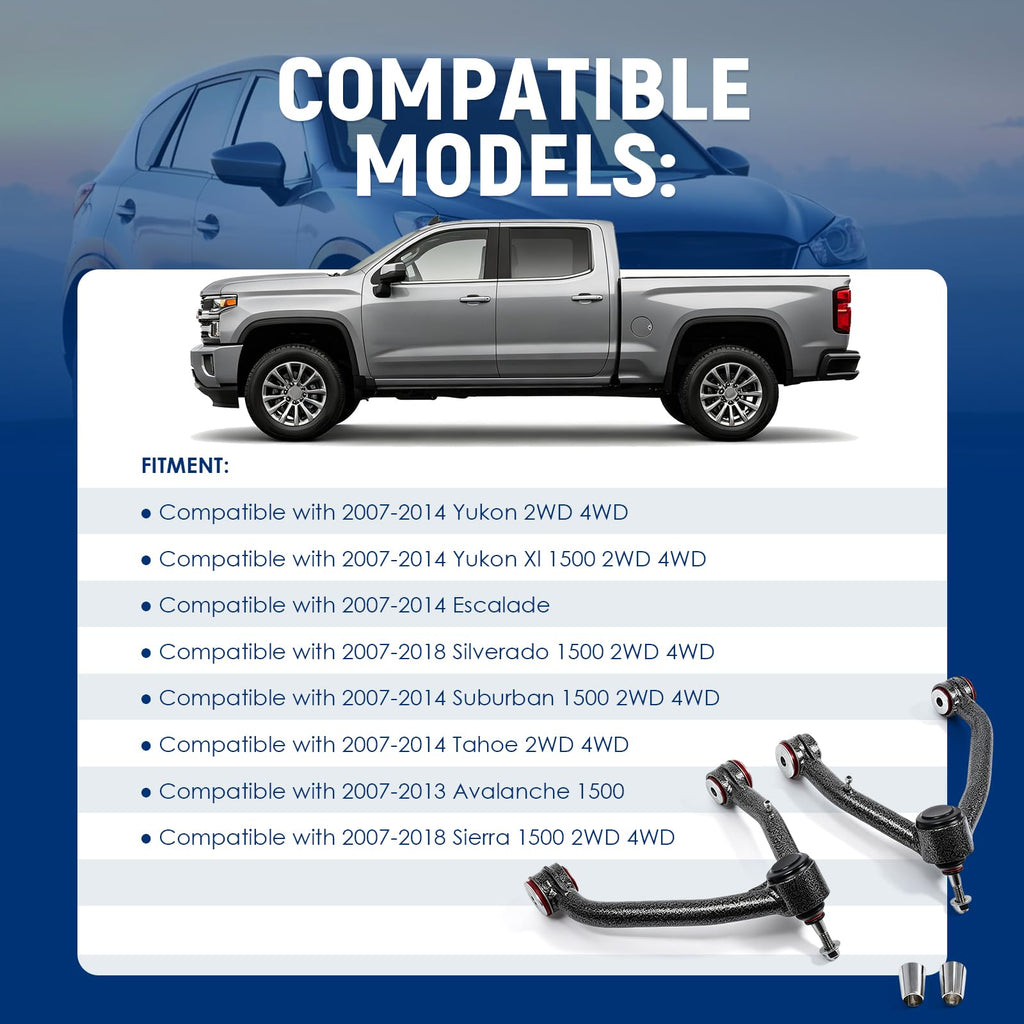Globclufix 2-4" Lift Front Upper Control Arm Compatible with Yukon 07-14