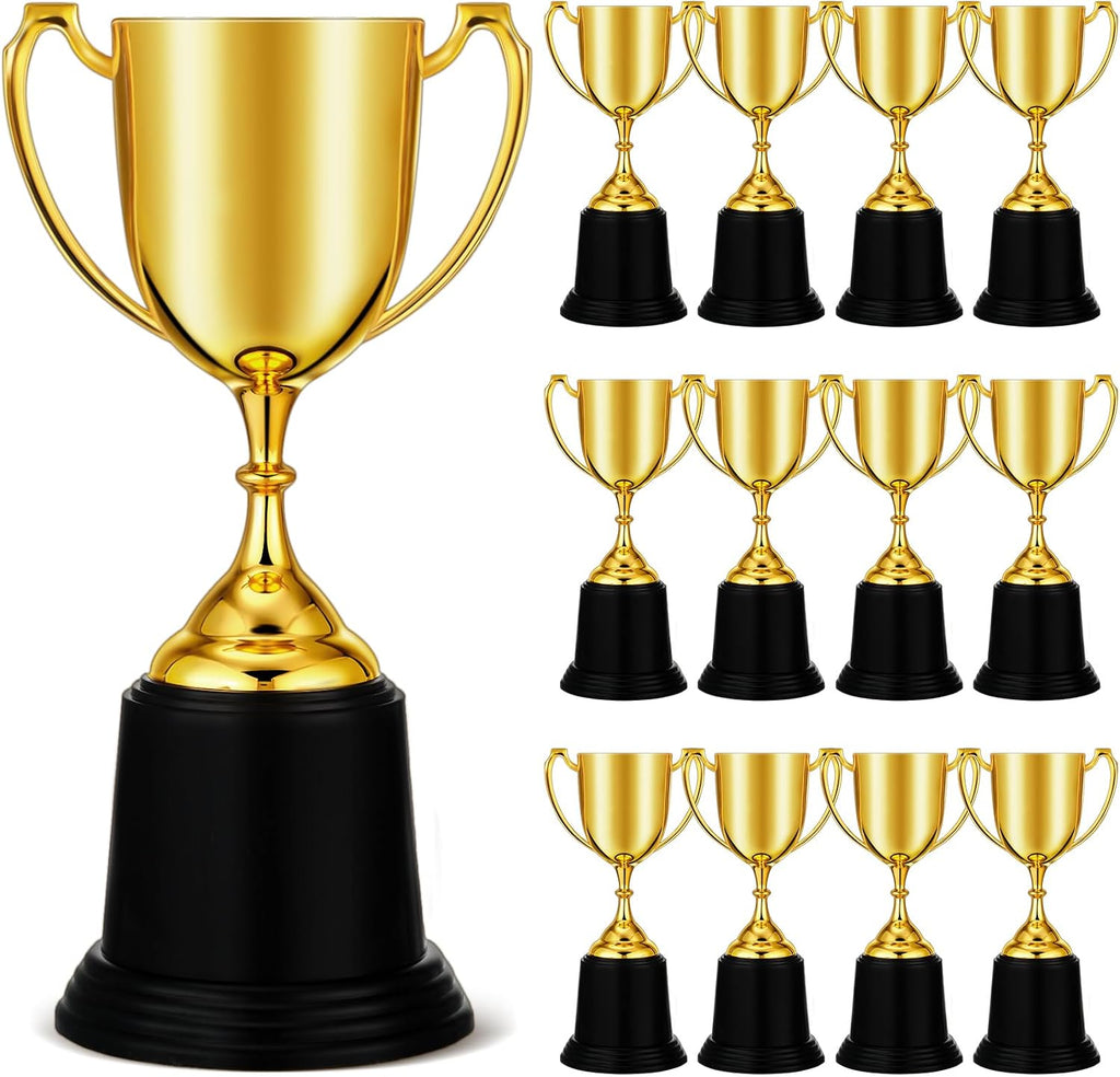 9 Inch Gold Trophy Award Gold Award Cup Employee Coworker Appreciation Gifts Golden Plastic Trophy for Thank You