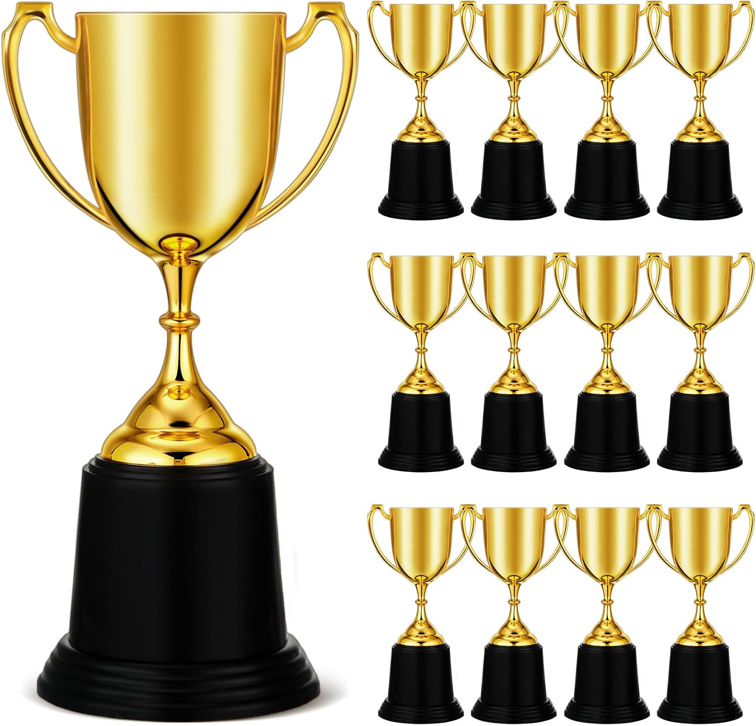 9 Inch Gold Trophy Award Gold Award Cup Employee Coworker Appreciation Gifts Golden Plastic Trophy for Thank You