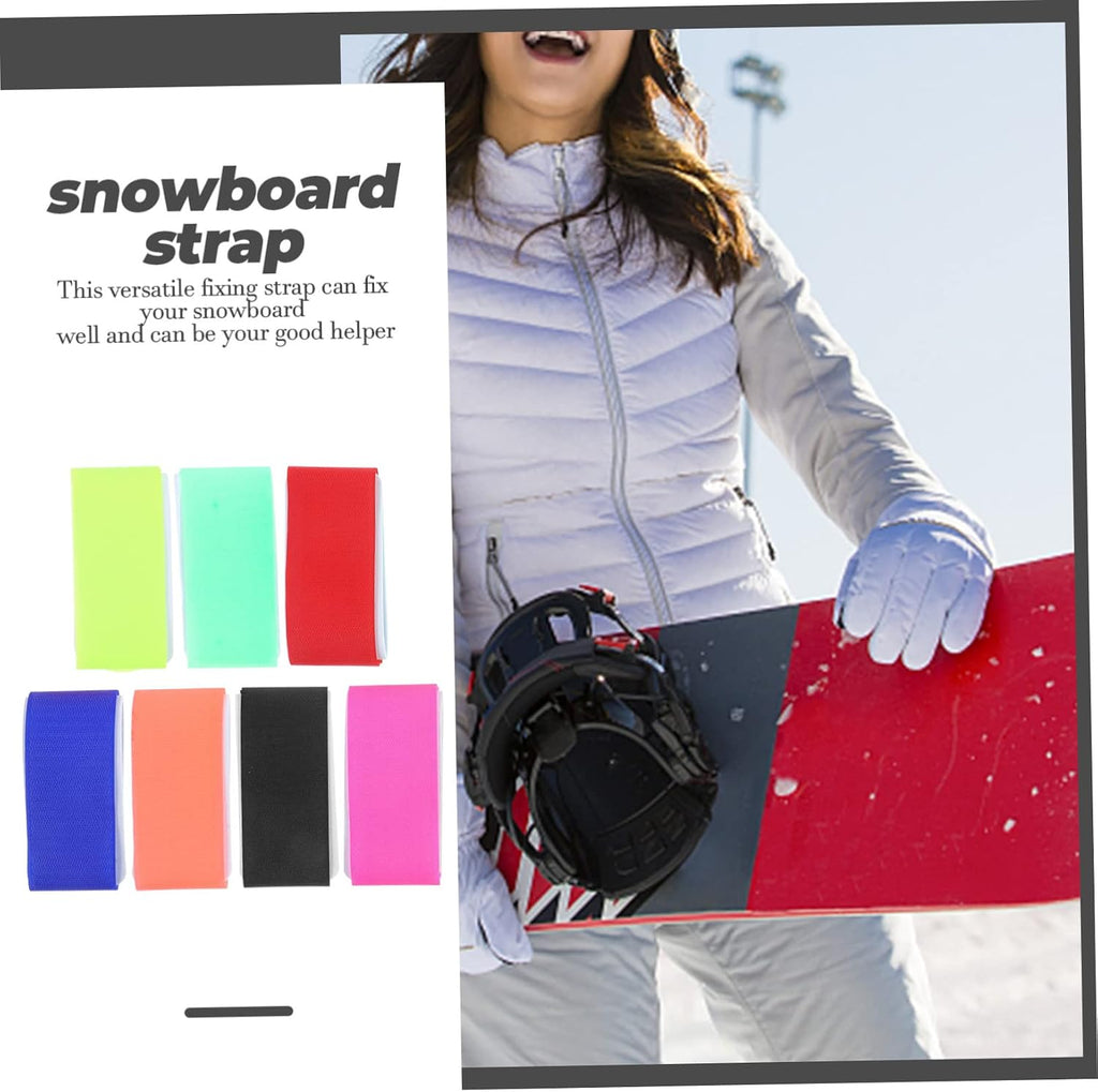 7pcs Snowboard Carrier Strap Fixing Straps for Ski Gear Transport Lightweight and Portable Sled Hand Sling Fluorescent