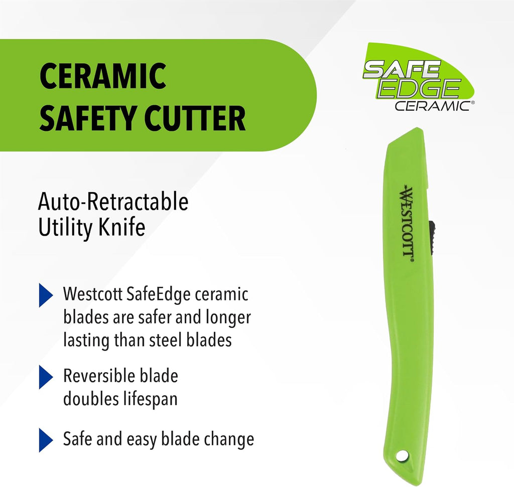 17519 Full-Size Ceramic Blade Box Cutter, Retractable Utility Knife