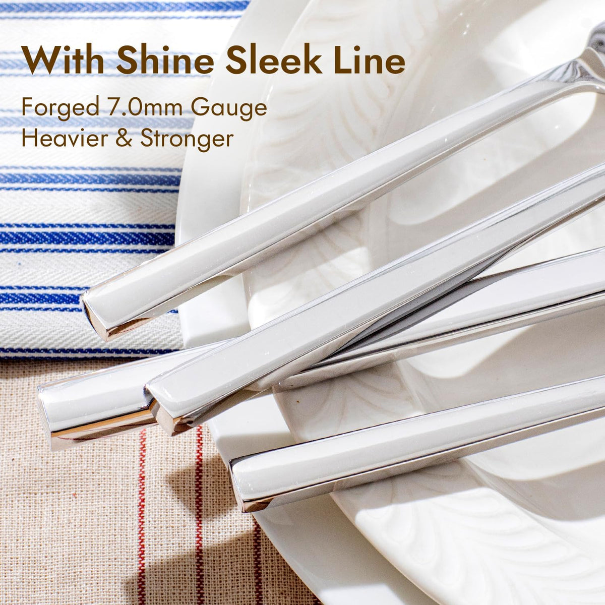 Silverware Set for 12, 60 Piece Flatware Set, Stainless Steel