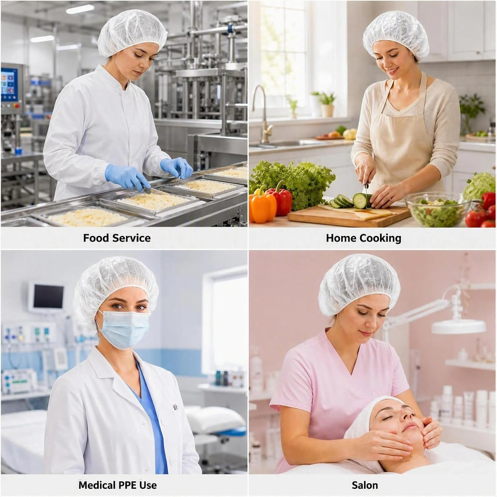 Disposable Bouffant Caps 24 inches, Hair Nets, for Food Service