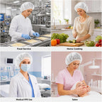 Disposable Bouffant Caps 24 inches, Hair Nets, for Food Service