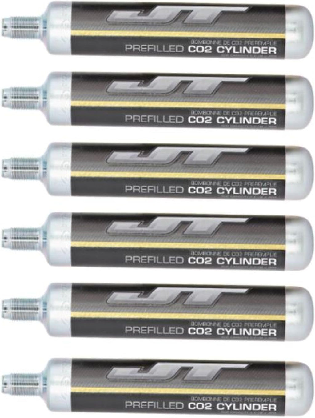 Paintball 90G Prefilled CO2 Cylinders - 6 Pack - Easy-to-Use, Long-Lasting Power for Paintball Markers, Airguns, and