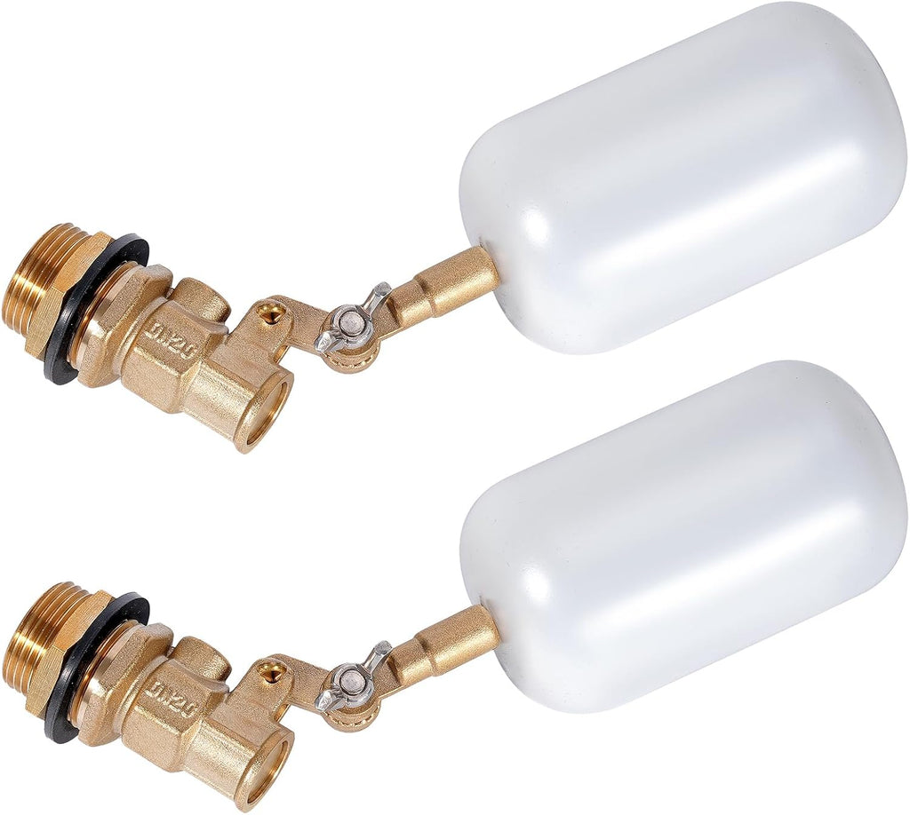 2 Pack 3/4 inch Brass Water Float Valve Pool Auto Fill Float Valve
