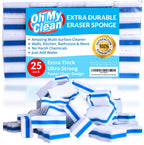 Extra Durable Magic Sponge Eraser (25 Pack) - Long Lasting Cleaning Pads