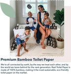 Premium 3-Ply Bamboo Toilet Paper - 24 Rolls, 300 Sheets per Roll
