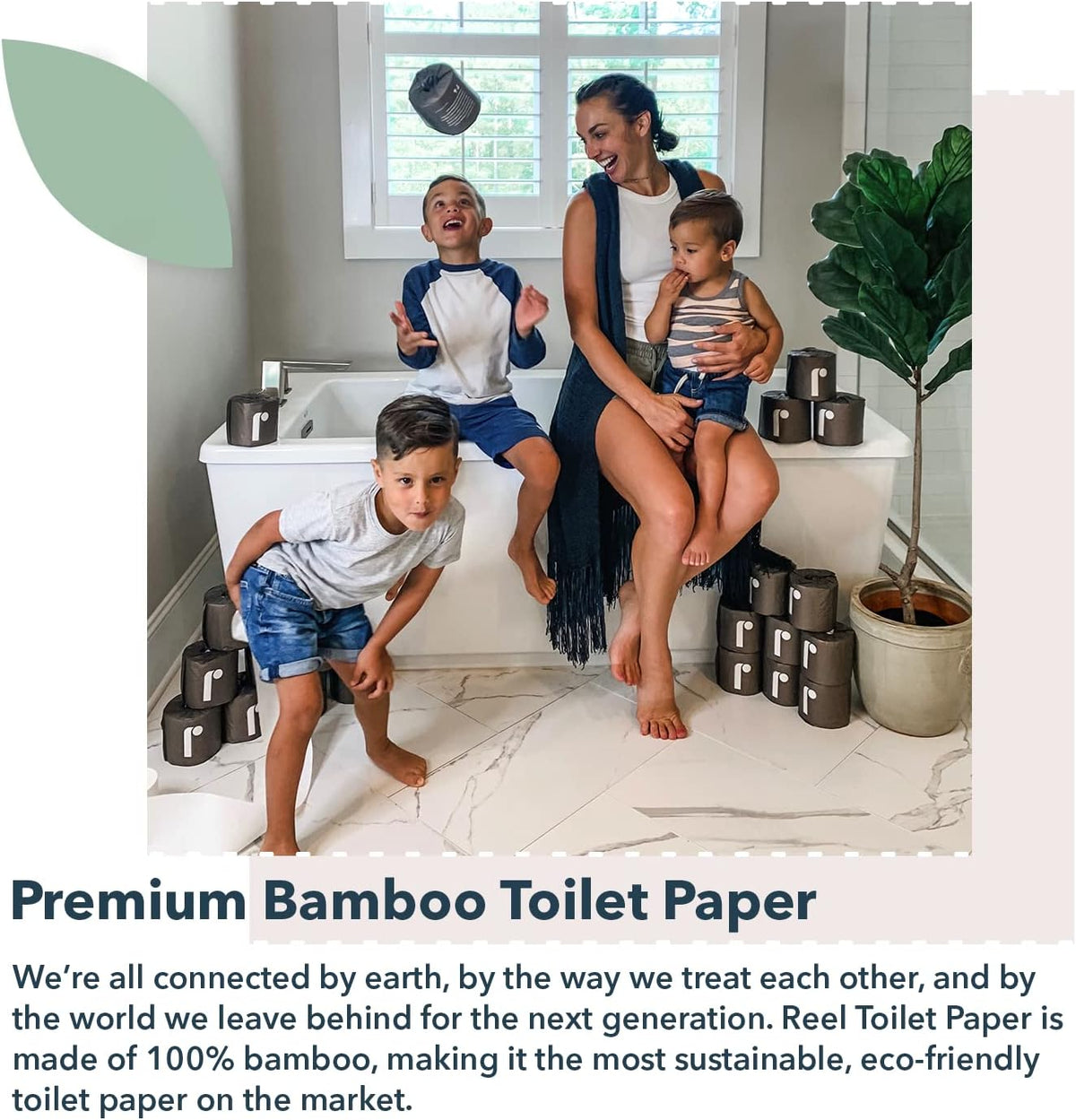 Premium 3-Ply Bamboo Toilet Paper - 24 Rolls, 300 Sheets per Roll