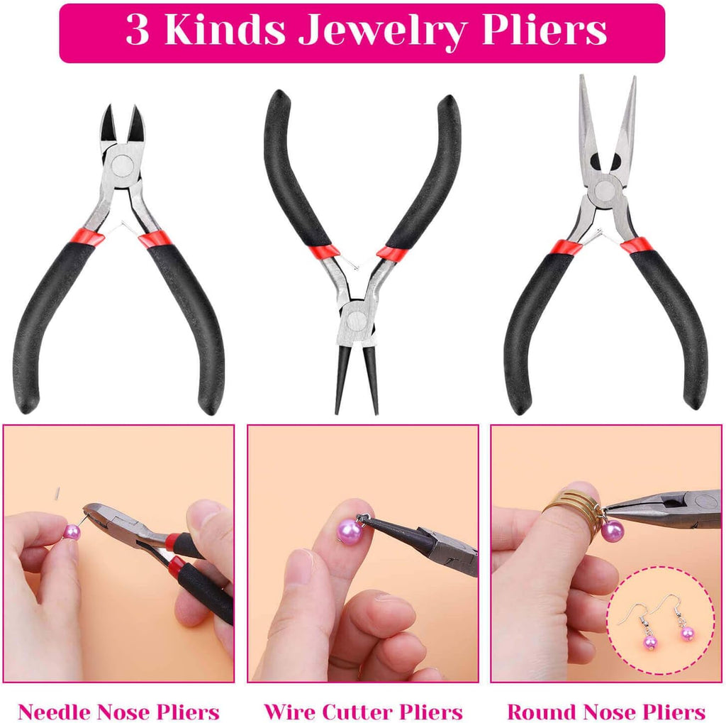1857 Pcs Jewelry Making Supplies Kit for Adults, Jewelry Making Tools with Earring Hooks, Findings, Wires, Chains and