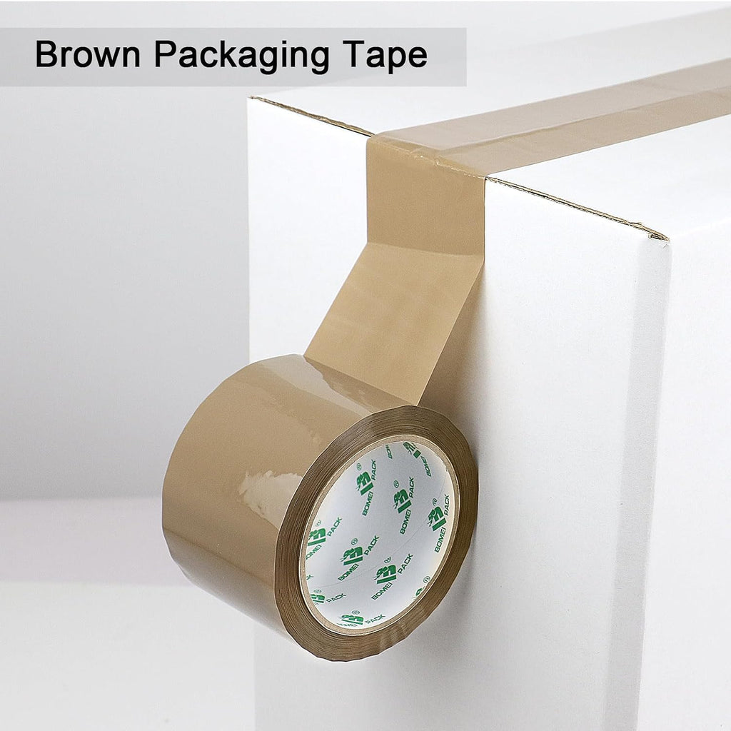 3 inch Brown Packing Tape, 6 Refills Rolls Wide Packaging Tape for Moving, Shipping and Storage, 2.4 Mil x 60 Yards