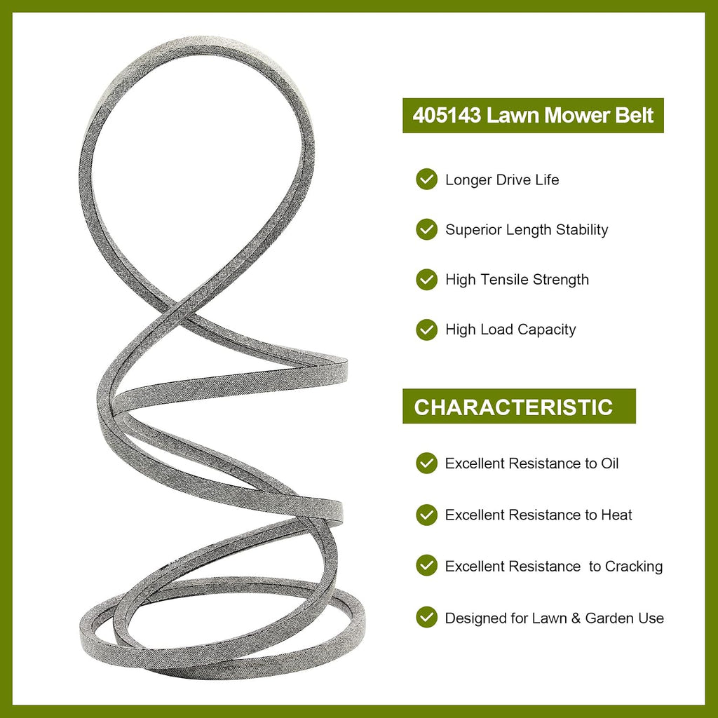 2 Pack 405143 Mower Drive Deck Belt 106" X 1/2" Replacement 46" for Ariens 21546607 AYP 405143 584453101 7133156 Craftsman 532405143 Fits Husqvarna 2246LS 2346XLS YTH20K46 YTH2146XP YTH2246