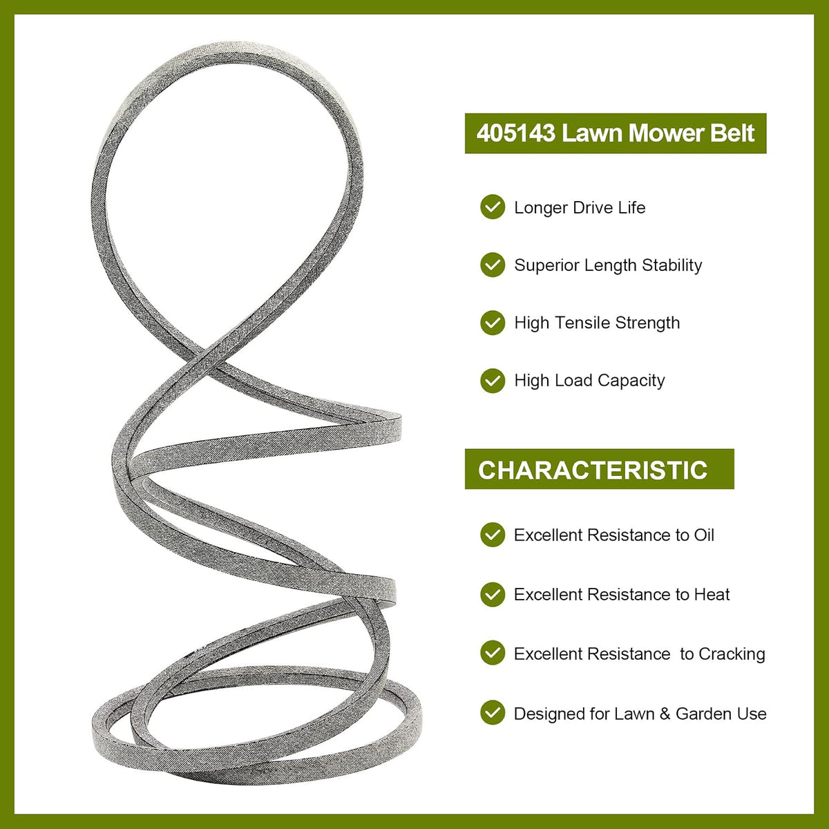 2 Pack 405143 Mower Drive Deck Belt 106" X 1/2" Replacement 46" for Ariens 21546607 AYP 405143 584453101 7133156 Craftsman 532405143 Fits Husqvarna 2246LS 2346XLS YTH20K46 YTH2146XP YTH2246