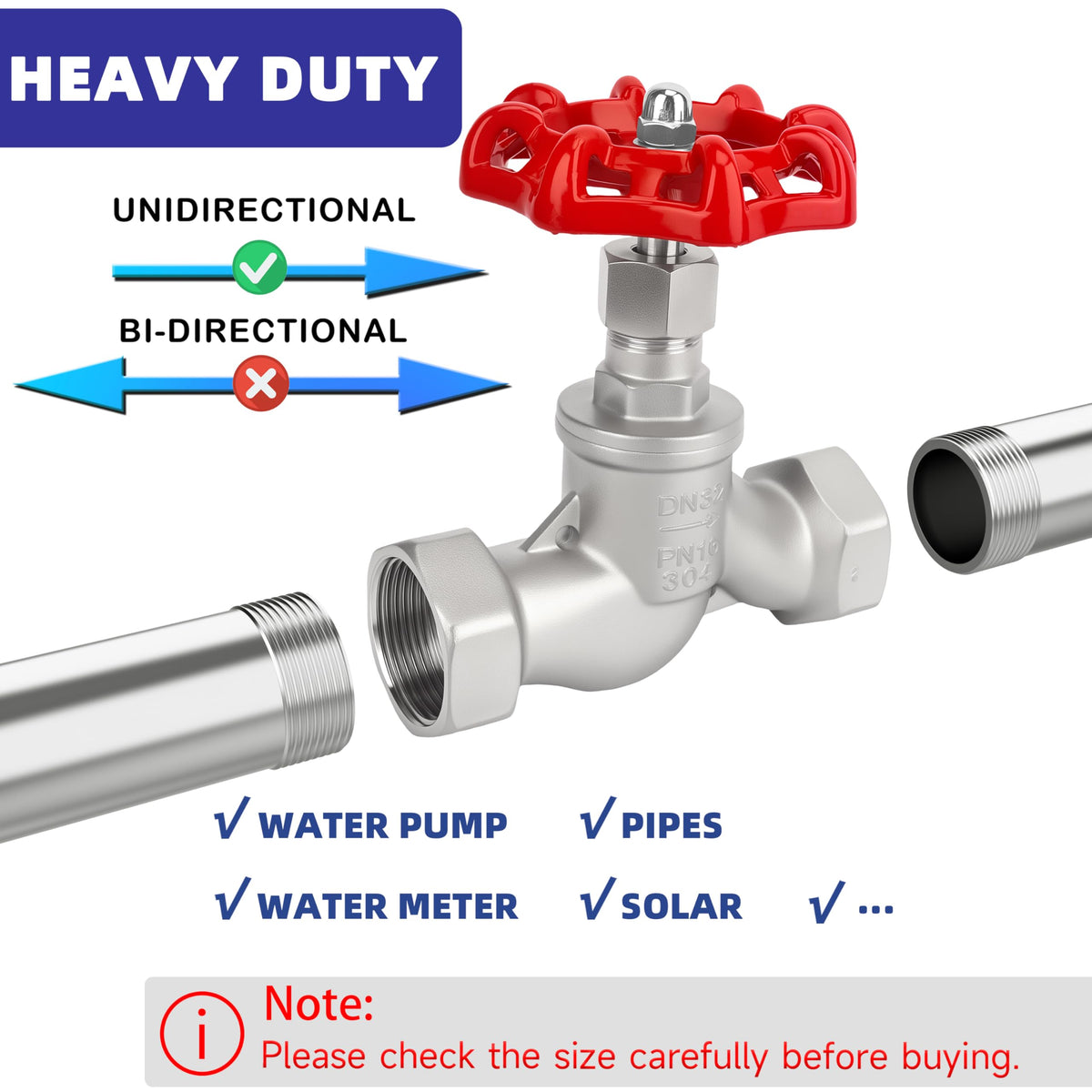 2" NPT S-Type Wye Pattern Globe Valve, Stainless Steel, Female Thread, DN50
