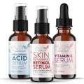 Anti-Aging Serum Set – Vitamin C, Retinol & Hyaluronic Acid Serums for Face, Hydrating Bundle for Skin, Fine Lines