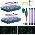 Seed Starter Tray with Grow Lights and Heat Mat, 3-in-1 Soil Meter, 80-Cell Seed Growing Tray, Germination & Plant