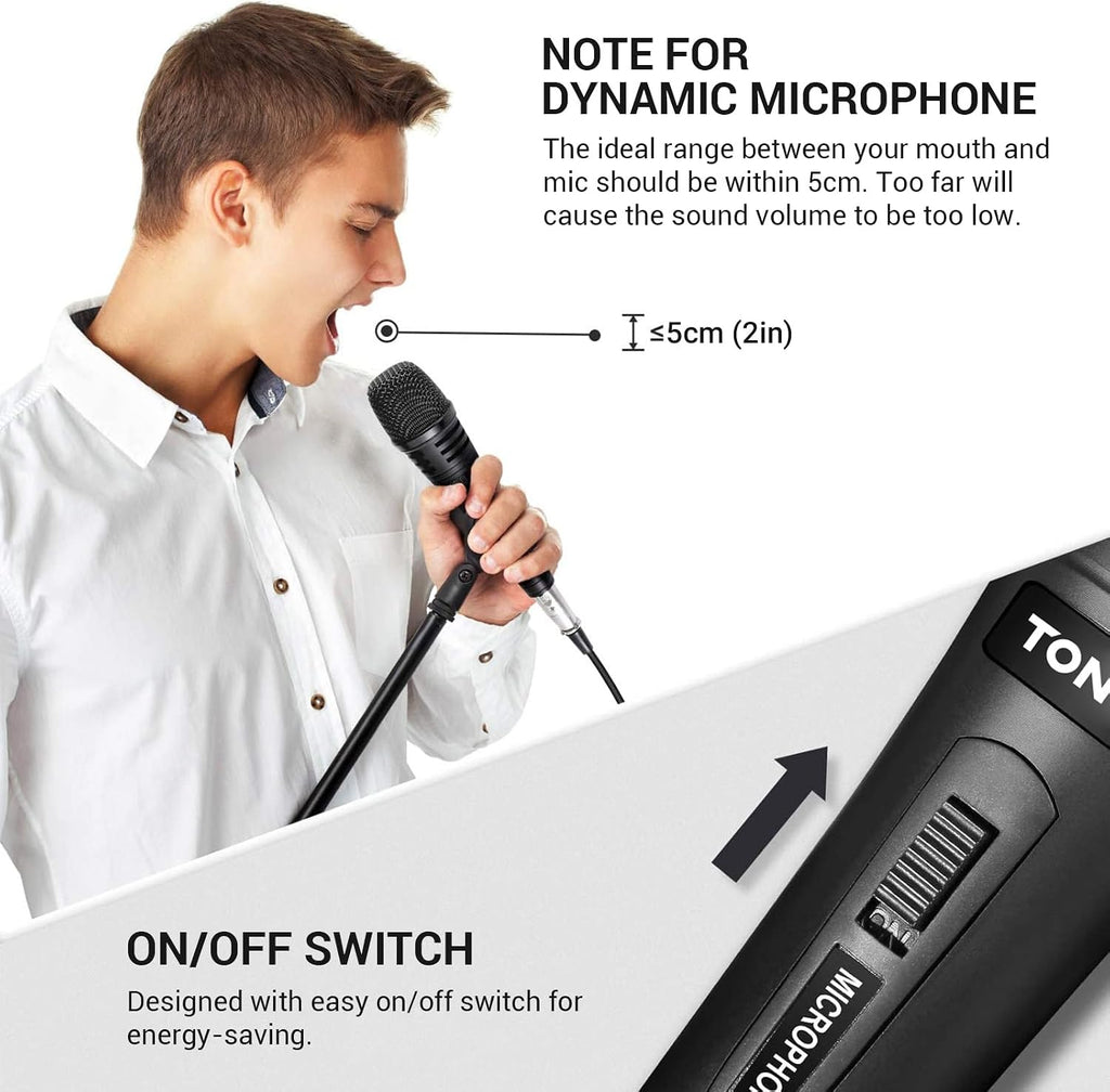 K1 Vocal Microphone for Singing, Dynamic Handheld Wired Karaoke Mic, Microfono with 5M XLR to 1/4" Cable, Compatible