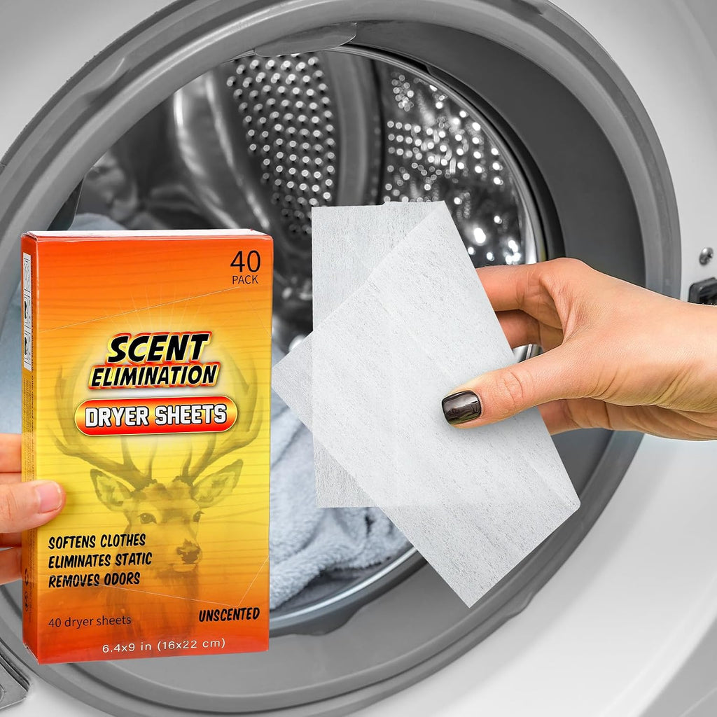 2 Packs 80 Sheets Scent Free Dryer Sheet for Hunting