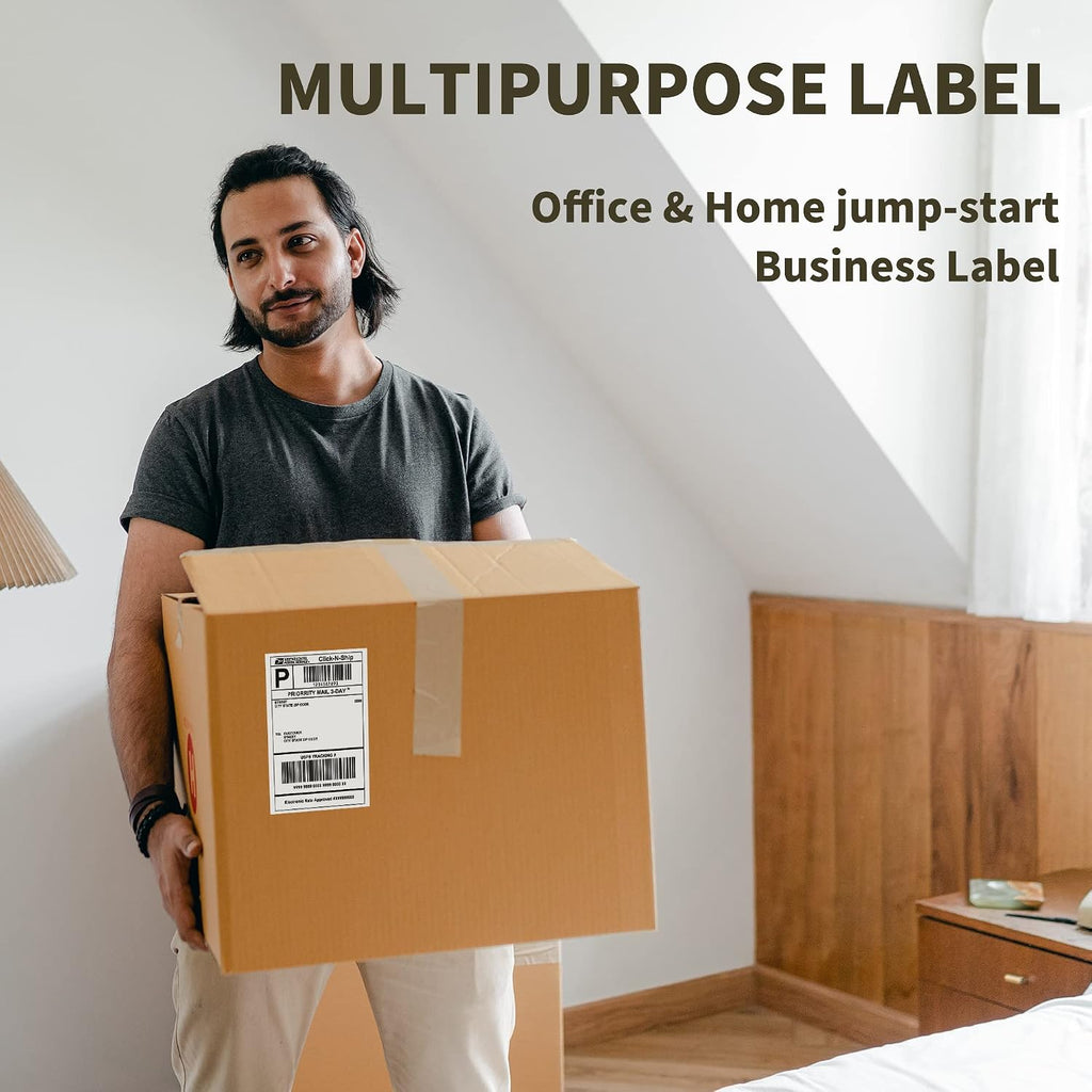 4x6 Direct Thermal Labels, 500pcs Perforated Fanfold, Compatible Zebra & Rollo Printers | BPA Free, Clear Printing