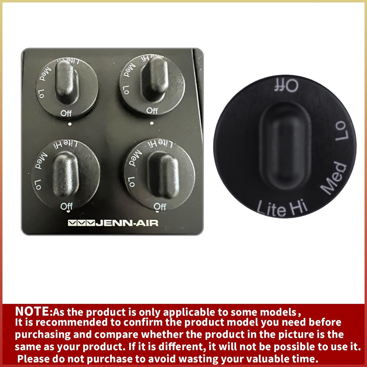 4 Pack 71001641 Stovetop Knobs Range Cooktop Top Burner Control Knob Replacement Knobs Compatible with Some Jenn Air Stove top knobs AP4088491 PS2077264 WP71001641 Black