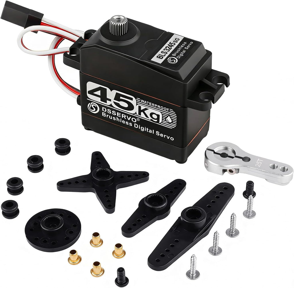 45kg Rc Servo Brushless Servo Metal Gear High Torque for TRX4 TRX6 SCX10 III 1/10 RC Crawler Upgrade Parts (45KG-270°)