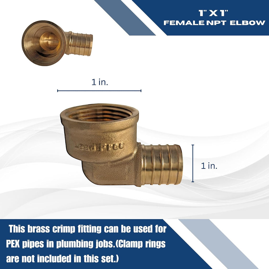 2 Pack XFITTING 1 Inch Pex x 1 Inch Pex Female NPT Elbow