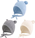 Newborn Hats Baby Beanie Hospital Hat with Ties Preemie 0-3 Months