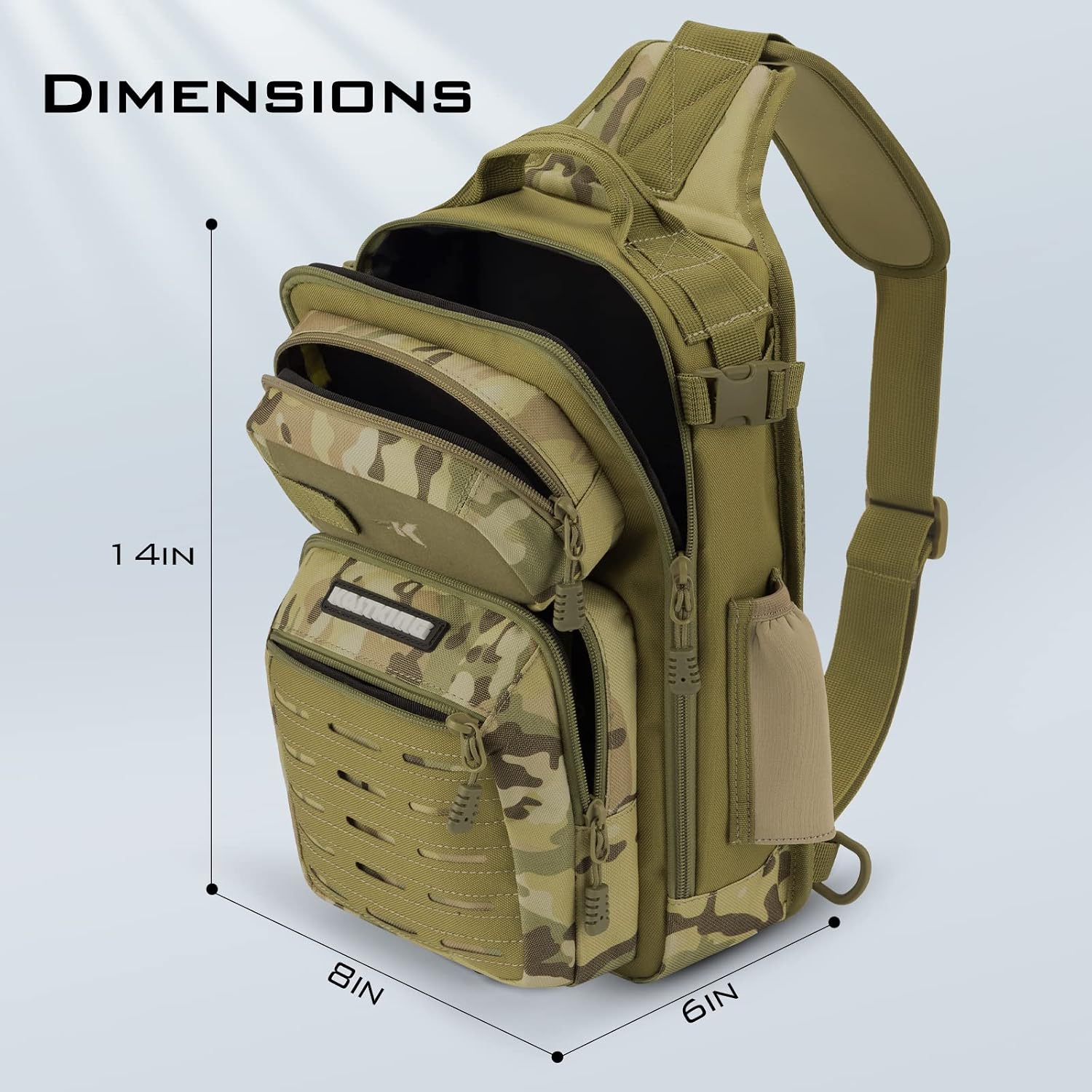 Blowbak Fishing Sling Bag, Fishing Backpack with Rod Holder | Fishing Bag Storge Fishing Gear, Gift for Men, Molle