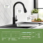 VFAUOSIT Touchless Kitchen Faucet with Pull Down Sprayer, Matte Black