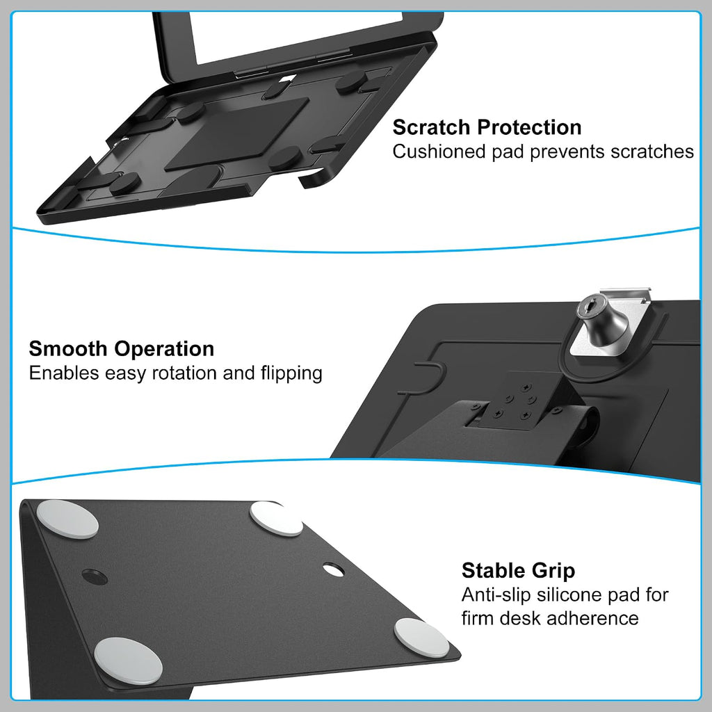 Anti-Theft iPad Kiosk Stand 10.2-Inch (9th/8th/7th Gen) Secure Tablet Mount | Aluminum Locking Countertop Stand with