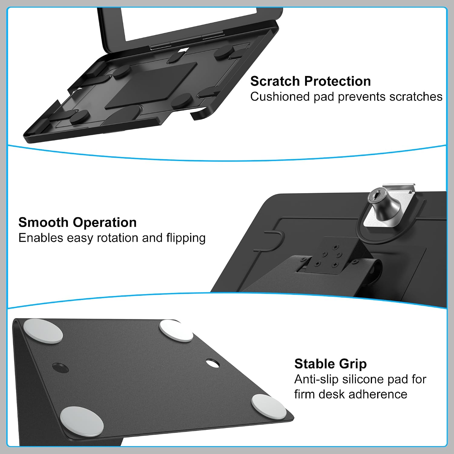 Anti-Theft iPad Kiosk Stand 10.2-Inch (9th/8th/7th Gen) Secure Tablet Mount | Aluminum Locking Countertop Stand with