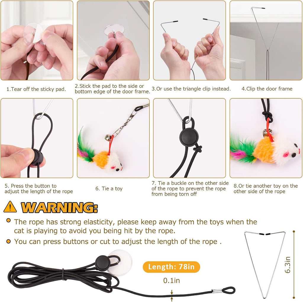 Cat Toys, 2 Pack 3 in 1 Interactive Cat Toy for Indoor Cats with Sticky Super Suction Cup Detachable 10 Pcs