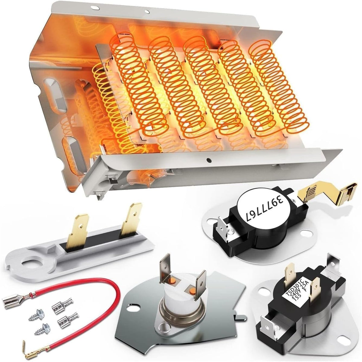 Heating Element Replacement For Whirlpool WED5300ST0 WED5300VW0 WED5310SQ0 WED5320SQ0 WED5321SQ0 WED5500SQ0 WED5500ST0 WED5510VQ0 WED5510VQ1 WED5540ST0 WED5550SQ0 WED5550ST0 WED5560SQ0 Dryer