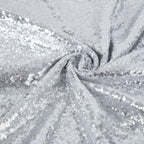 Silver Sequin Tablecloth, Glitter Party Table Cover 50 Inch Round