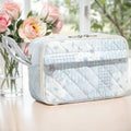 Quilted Pencil Pouch for Girls Women, Large Pencil Case Pouch with Compartments Cute Aesthetic Pencil Case Organizer