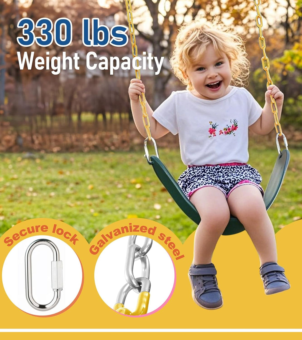 Heavy Duty Swing Seat, Kids Swing with 66" Rust-Resistant Chains, Swing Set Accessories Replacement with Quick Links