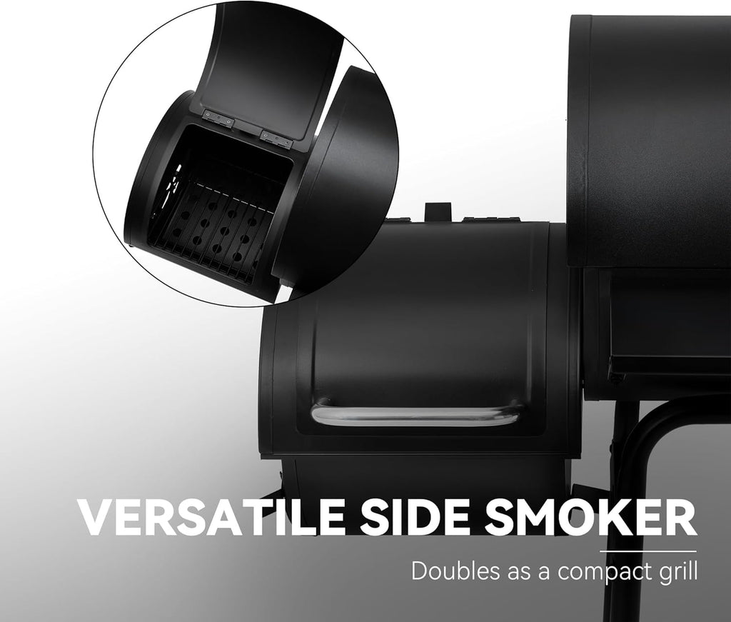 CC1830SC Charcoal Grill Offset Smoker with Cover