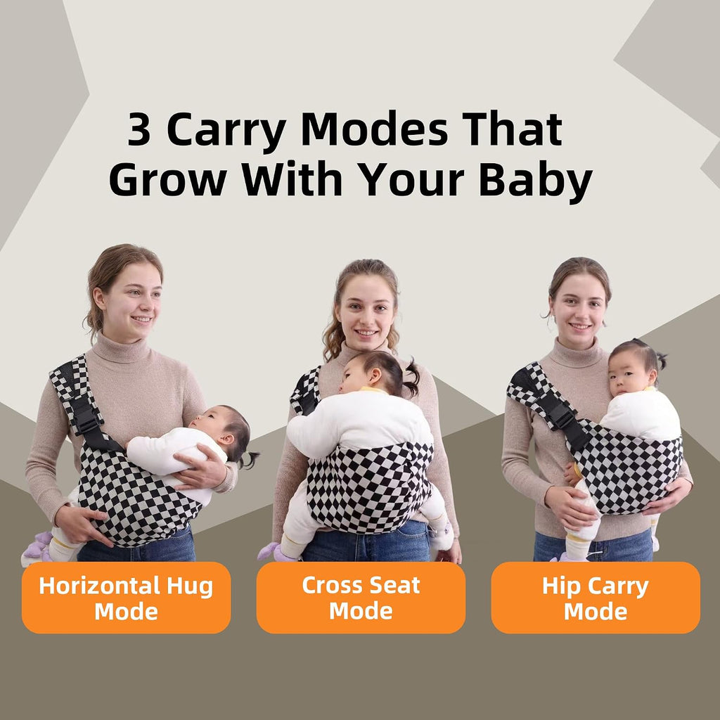 Baby Sling Carrier, Premium Cotton Blend Baby Carrier for Toddlers, Adjustable & Breathable Toddler Carrier with