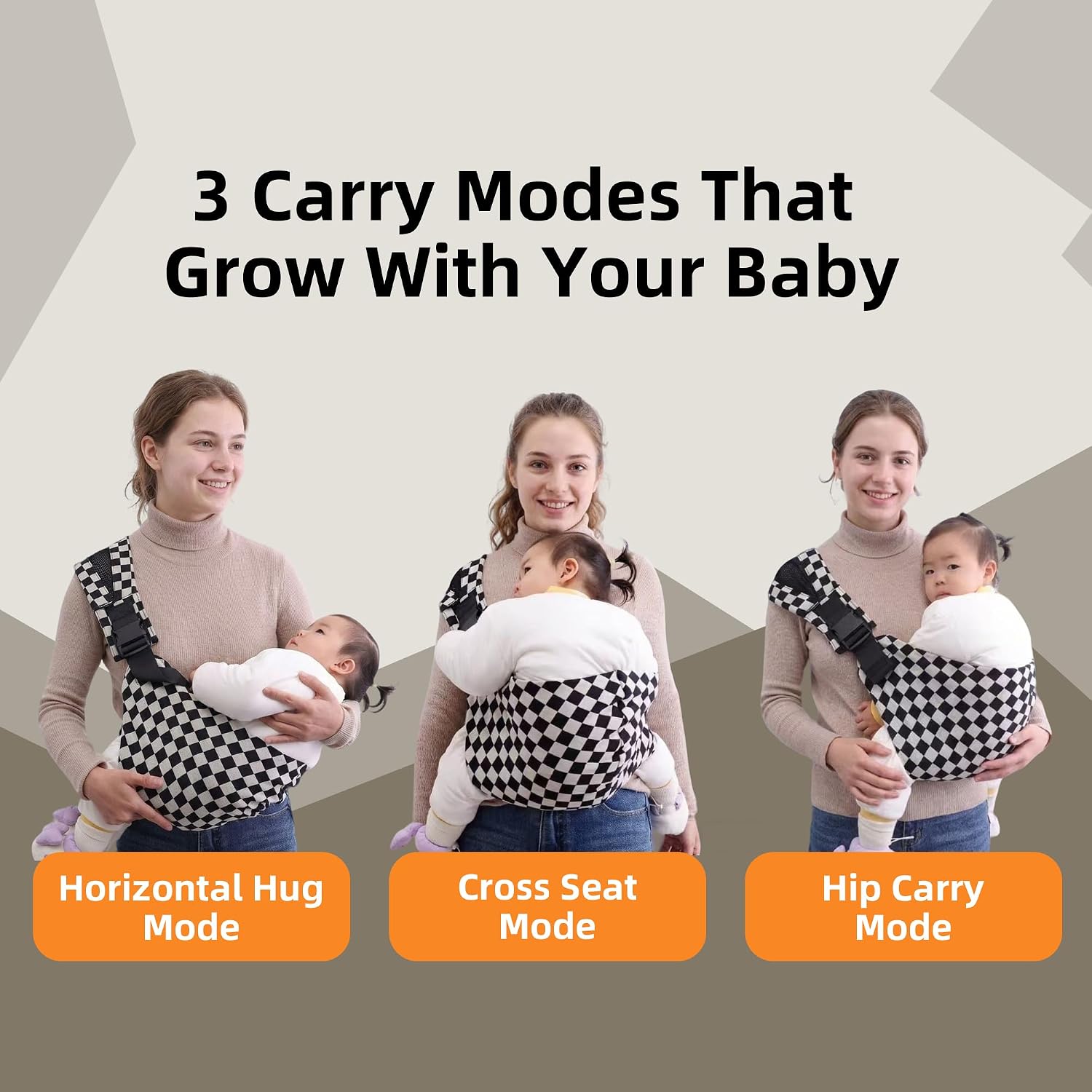Baby Sling Carrier, Premium Cotton Blend Baby Carrier for Toddlers, Adjustable & Breathable Toddler Carrier with