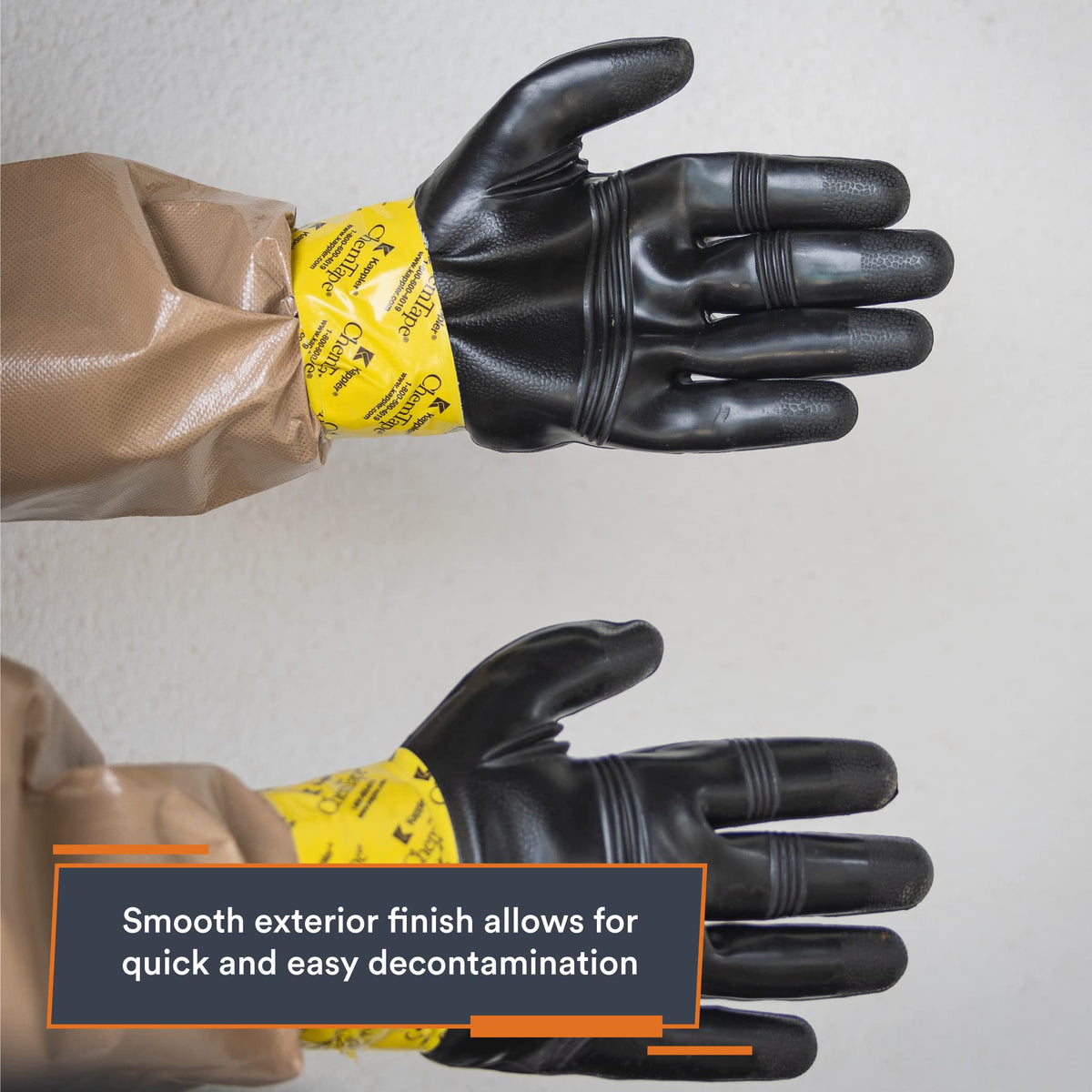 CBRN Butyl Gloves, Chemical Resistant, 1 Pair (Medium)