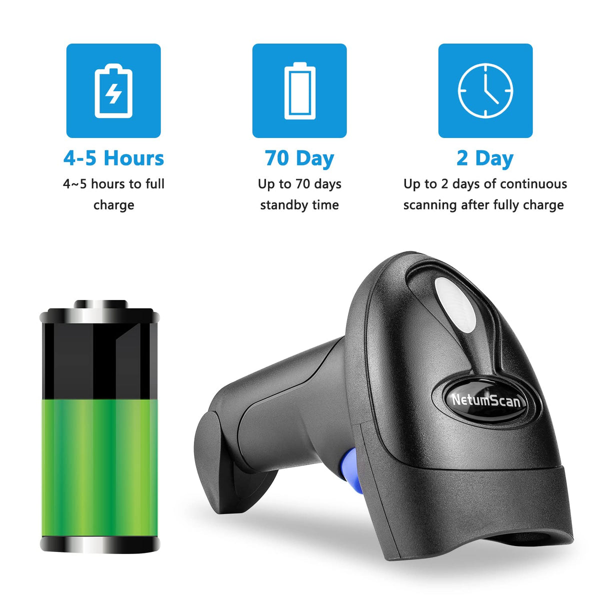 Wireless 2D 1D Barcode Scanner,2.4G & Wired Connection Scanner